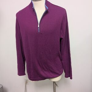 Tommy Bahama Men's Zip-Up Sweater in Purple